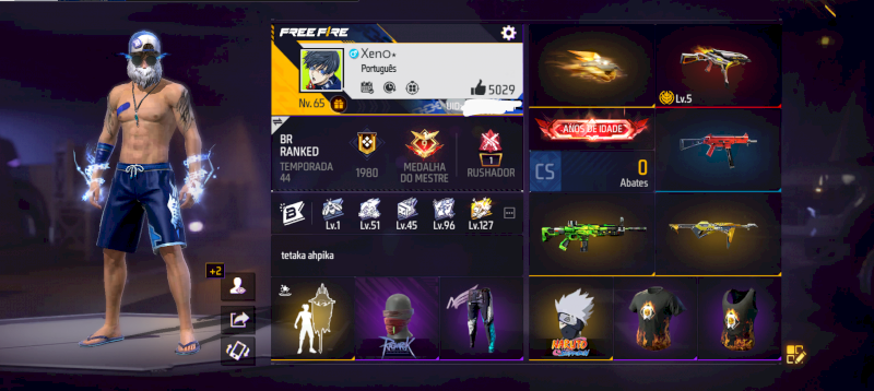 🔥 CONTA UNISSEX FREE FIRE — UM VERDADEIRO SHOW DE RARIDADES! 🔥