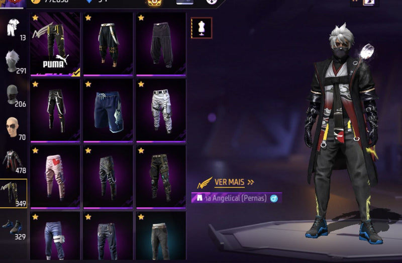 🌌 Conta Free Fire Nível 67 — Sombra Roxa + Entrada da Lamborghini