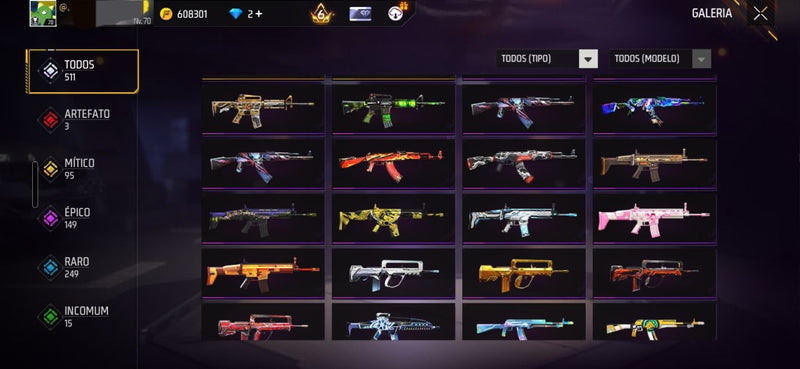 💎 Conta Free Fire — Angelical (M/F) + AK Dragão Lvl 5 + Scar Megalodonte Lvl 4 + UMP Rubi