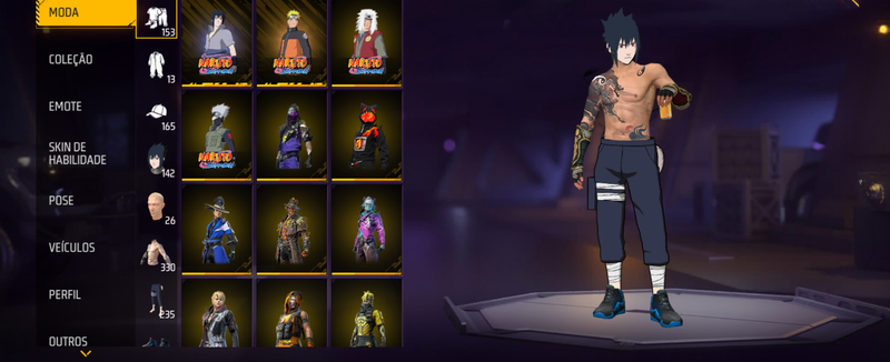 💎 Conta Free Fire Muito Gemada — Dino Angelical + Naruto + Bandeirão Pirata + Angelicais
