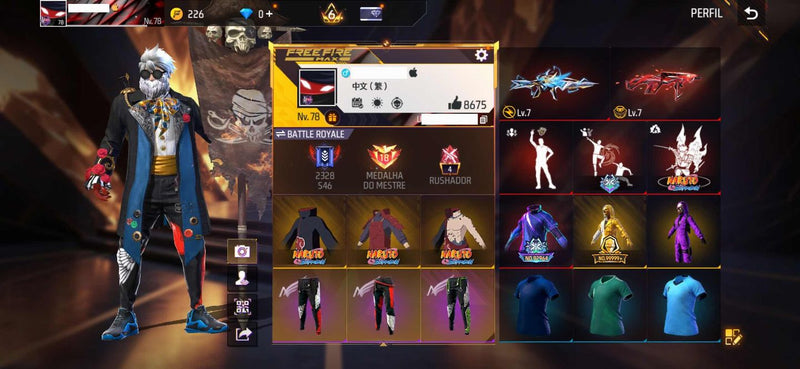 🔥 Conta Free Fire Gemada Nível 78 — Itachi + Top Criminal + Angelical Vermelha + Brinde Exclusivo